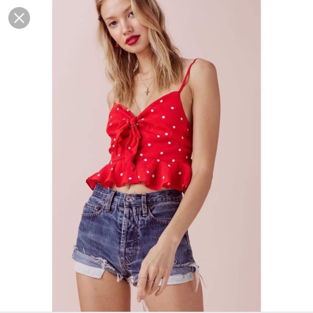 NWT FOR LOVE & LEMONS NATALIA POLKA DOT CROP XS